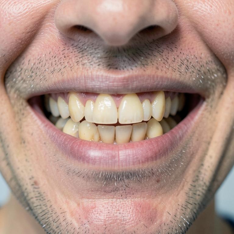 Teeth before whitening and smile correction